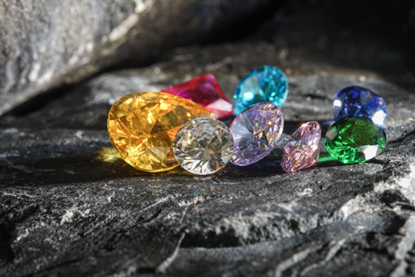 A collection of colourful, authentic gemstones